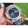 AAAA Pp5711 40 мм Мужские часы Автоматические механические часы с задней крышкой Прозрачный синий циферблат Pp5711 9015 Sports Pake131 montres de luxe