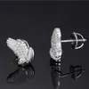 Boucles d'oreilles élégantes à la mode en argent 925, boucles d'oreilles en moissanite scintillantes, mains en prière, joli cadeau pour hommes et femmes, pour fête de mariage