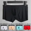 Underpants Ice Silk Shorts Panties Mens Underwear Boxer Briefs Bulge Pouch Man Smooth Beach Swimwear Sleep Bottoms