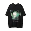 Men's T Shirts 2023 Men Washed Skull Devil Print Tee Hip Hop Streetwear T-Shirt Harajuku Cotton Short Sleeve Summer Tops Black