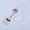 Pendentif Colliers Blanc Perle Multi Perlé Boho Bohême Gland Vin Rouge Bleu Foncé CZ Cristal Charme Chaîne Collier Pour Femmes Cadeau