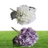 Decoração de casamento Flor 47cm Real Sense White Rosa Flor de seda Falsa Flor Hydrangea Bunco da sala Decoração da casa EL4605459