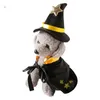 Costumi per gatti Costume per cani di Halloween Abbigliamento per piccole feste Cappello decorativo Mantello