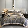 Set di biancheria da letto Set di lusso con stampa americana vintage 1000TC Copripiumino lenzuolo in cotone egiziano a fibra lunga morbido e setoso