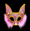 Fox Mask Halloween naklejka Kostium Nowy Rok Party Props Wolf Feather Show Catwalk Animal Eyemask Prezenty 2630472