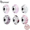 Outros relógios 925 prata esterlina linda flor rosa europeu Murano contas de vidro encantos para pulseiras DIY Natal negócio SCZ001 231023