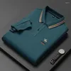 Haftowa koszulka z długim rękawem marką męską na wiosenne i jesień High-end Fashion Youth Business Casual Polo Shirt