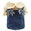 Dog Apparel Summer Cute Dress Clothes With Bowknot Decors Pet Camping Dresses