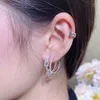 Hoop Earrings Fashion 925 Sterling Silver Micro Inlay 18K Rose Gold Zircon Water Droplet Pyriform Diamonds Design Women Jewelry