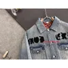 Men's Designer Coat Embossed Letter Red Green Block Printing Denim Coat Long Sleeve Women's Heavy Industry Rose Flower Denim Jacket Highest Men's Coat