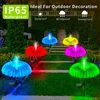 Decorazioni da giardino Luci solari a LED per meduse Decorazioni da giardino per esterni Luce da prato 7 Cambiamenti di colore Impermeabile Patio Yard Pathway Decor Lampada a fiori solari 231023