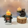 Candle Holders SAAKAR Resin Candlestick Figurines for Indoor Decor Home Living Room Dining Tabletop Holder Object Accessories Celloction 231023