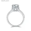 Bröllopsringar Följ Cloud 1-3CT Moissanite Classic Four Paws Wedding Ring for Women 925 Sterling Silver Round Diamond Engagement Rings Gift Q231024