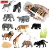 Andra leksaker oozdec miniatyr djur lekset brinquedo figur Wild Sealife Farm Dinosaur Model Action Figures Zoo Söt utbildning Kids Toyl231024