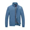 Men's Jackets Trendy Male Jacket Stand Collar Anti-freeze Shrinkable Cuffs Mid-aged Men Thin Type Solid Autumn Outerwear