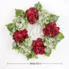 Dekorative Blumen, 50 cm, weiße Hortensien, grüne Blätter, Eukalyptus-Girlande, Heimdekoration, künstlicher Blumenkranz für Hochzeitsdekoration