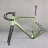 Toray Fibra di carbonio T1000 Vernice verde metallizzato YS3240 Telaio per bici da ghiaia con cavo completamente nascosto GR044 BB386 Movimento centrale