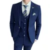 Garnitury męskie Blazery Slim Fit 3 -częściowy suknia ślubna Suits