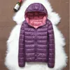 Women's Jackets Brand Down 2023 Ultra Light Hooded Basic Jacket Feather Famale Double Side Reversible Warm Coat