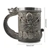 Canecas Retro Aço Inoxidável Resina Cerveja Caneca Viking Drinkware Tankard Whisky Wine Bar Decoração Presente para Homens P15F 231023