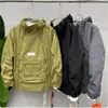 Ny lyxig fjäderhöstmänjacka mode dubbel zip huva utomhusjacka svart kappficka sportkläder 3xl