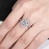 Wedding Rings AnuJewel 2ct D Color Moissanite Halo Engagement Ring 18K Gold Plated Gorgeous Silver Wedding Ring For Women Jewelry Wholesale Q231024