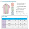 Men's Casual Shirts Luxury Shirt Summer Striped Print Cotton Linen Beach Short Sleeve Lapel Blouses Camisa Hawaiana Hombre