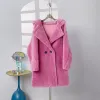 Manteau d'hiver chaud en laine de mouton véritable pour femme, manteau Long à capuche en vraie laine, Parka surdimensionnée en fourrure naturelle pour femme