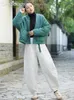 女性用パンツ女性キルティング濃厚な暖かい冬のラミーコットンチャイニーズスタイルパッドズボンの斬新なオリジナルデザインb115