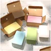 Gratulationskort 100pcsbox Kraft Paper Card Color Blank Business Mes Tack för att du skriver etikett Bokmärke Learning Drop Delivery Home Gard DH2T6