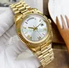 Mens Classic Gold Watch Data 41 mm Automatyczne zegarek mechaniczny Designer Projektant zegarek ze stali nierdzewnej Orologio di Lusso Luxury Business Watch
