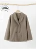 Women's Wool Blends Elegant Vintage Style Cashmere Coat Winter Double Breasted Street Warm Jackel Lapael Loose Cardigan 231023