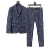 Man Suit Business Formal Leisure Dress Slim Fit Waistcoat Three-piece Groom Wedding Suit Two-Piece Set Q5