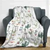 Blankets Llama Cactus Leaves Flannel Blankets for Kids and Adults Desert Animals Cozy Sofa Bed Office