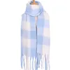 New Autumn and Winter Ac British Plaid Mohair Scarf Womens Circled Yarn Colorful Warm Tassel Shawl