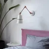 Lampada da parete creativa con braccio regolabile in metallo Sconce telescopico Hotel Cafe Bar Soggiorno Camera da letto Illuminazione in ferro bianco nero oro rosa