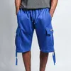 Men's Shorts Fashion Tethered Sports Sports Bawełna Zwyciężona z kieszeniami Spodnie Pantelones Cortos Para Hombres