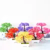 Decorative Flowers 1pc Artificial Potted Plant Plastic Bonsai Simulation Tree Fake Flower For Office Home Garden Cabinet Pographys