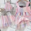 Robes de fille Robe Tutu de princesse de fête d'anniversaire pour filles de 3 à 8 ans avec paillettes et dentelle