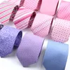 Bow Ties Bright Pink Men Classic Striped Jacquard Woven Necktie Skinny Tuxedo Suit Shirt Gift For Wedding Party Daily Accessory