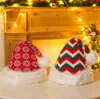 Kırmızı Noel Şapkası Yumuşak Peluş Çizgili Snowflak Şapkalar Noel Baba Cosplay Cap Çocuklar Yetişkinler Noel Parti Dekorasyon Kapakları SN4489