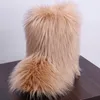 Buty Y2K Winter Snow Bots Outdoor Luksusowe Furry Furry Fur Fashion Buty Womanplush ciepłe buty platformy Bottes 231023