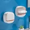 Porte-savons Salle de bain porte-savon rabattable sans poinçon mural boîte de vidange de savon ménage toilette bébé porte-savon créativité support de rangement 231024