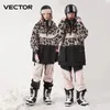 Autres articles de sport VECTOR Ski Wear Femmes Homme Pull à capuche Tendance réfléchissante Vêtements de ski Épaissie Chaleur et équipement de ski imperméable Combinaison de ski Femme 231023