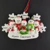 Nowa rodzina 4 spersonalizowanych aluminiowych dekoracji świątecznych ozdób choinki śnieżnej