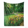 Cobertores jardim cobertor flor arcos caminho em plantas ornamentais vegetação imagem romântica macio flanela cobertor presentes de aniversário