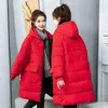 Women's Trench Coats Solid Long Winter Coat Women Parkas Clothes Thicke Warm Down Cotton Jacket Hooded Stylish Female Outerwear 8XL