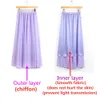 Юбки HongBiTu женские сексуальные красивые эластичные с высокой талией чистый цвет шифоновая юбка пляжная юбка YF045 231023