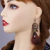 Dangle Earrings Vintage Round Tassel Dream Catcher Women Bohemian Feather Fringe Long Drop For Female Jewelry