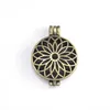 Pendant Necklaces 10Pc Antique Silver Color Sunflower Hollow Locket Pendants For DIY Essential Oil Necklace